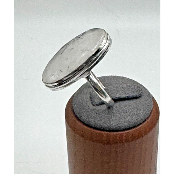 Black Rutilite Natural Gemstone Ring .925 Stone Ring Sz 11 - 7.69 Grams - Picture 4 of 4